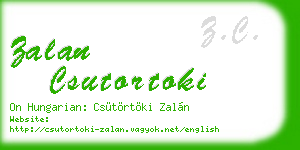 zalan csutortoki business card